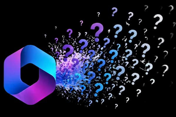 Microsoft Office 365 logo with question marks