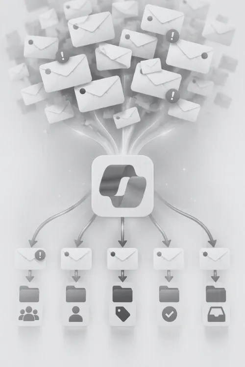 AI sorting incoming emails into priority categories