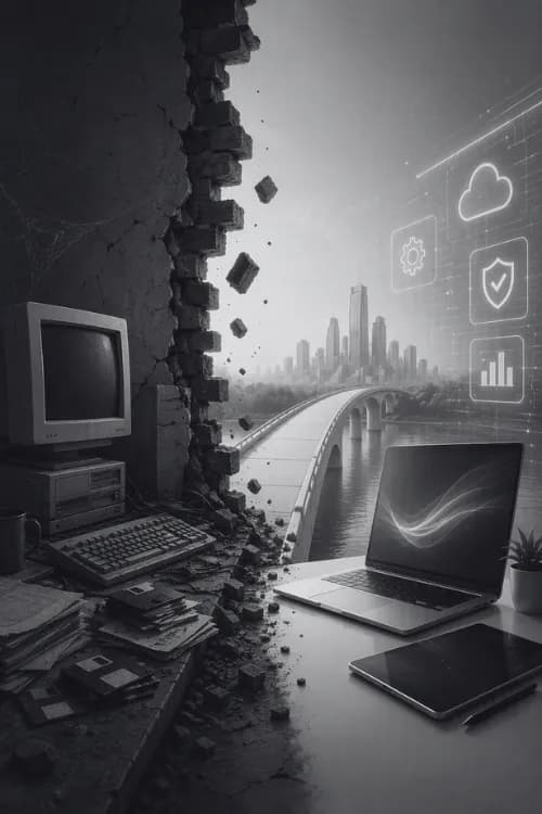 old computer evolving into newer model